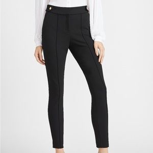 Express High Waisted Soft & Sleek Button Tab Skinny Pants in Black